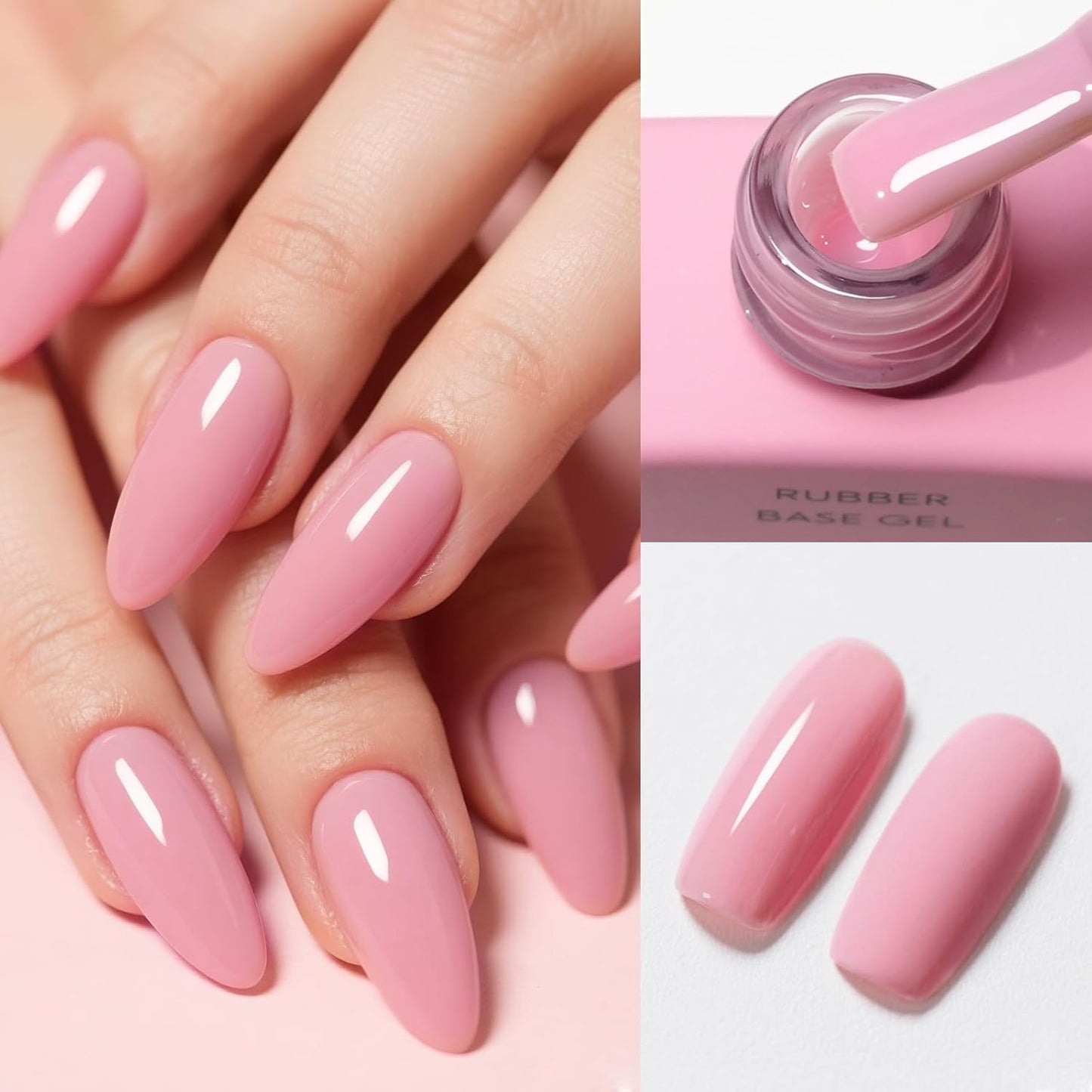 CANNI Rubber Base Gel – 9ml Peach Pink Base Coat Gel, Natural Cover Strengthening for Weak Nails, Soak Off UV LED for DIY Salon Manicure