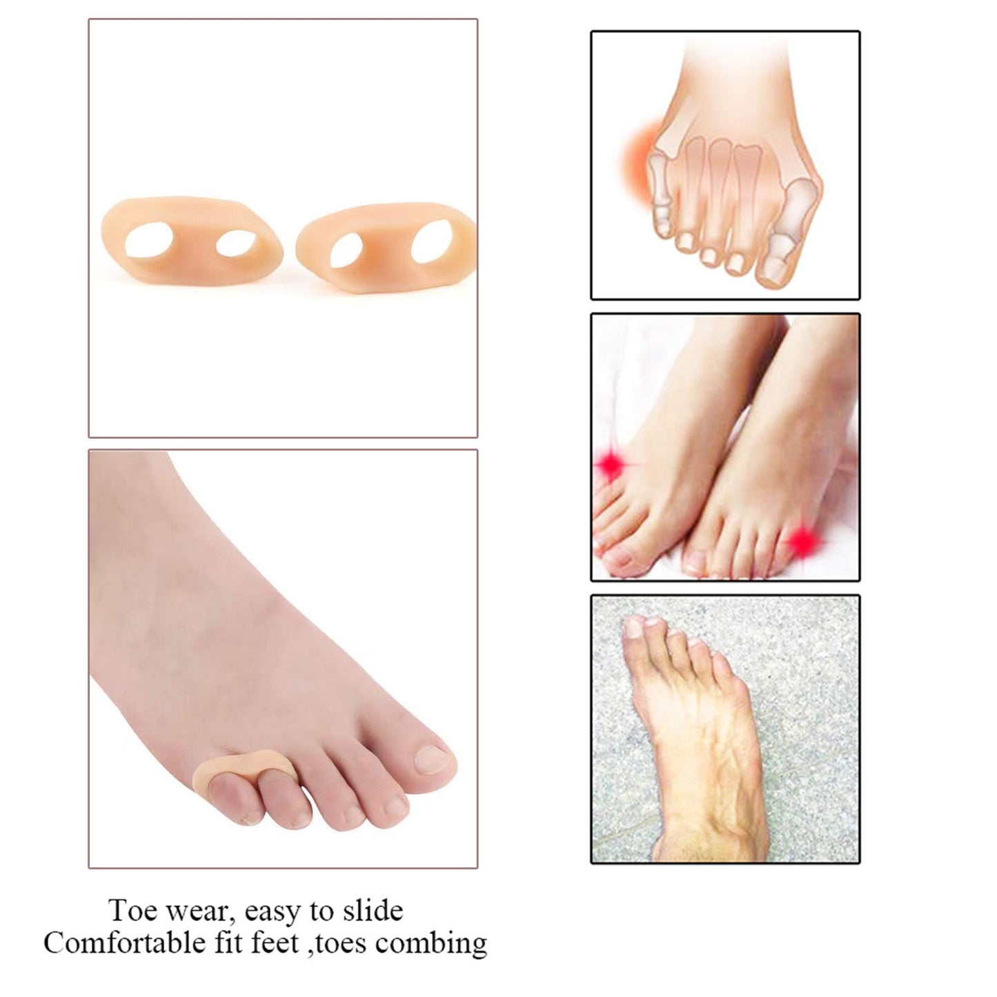 10 Pcs Gel Little Toe Buddy Toe Corrector and Toe Straightener,Tailor's Bunion Pads Soft Gel Bunionette Pad Toe Protector Tailors Bunion Pain Relief