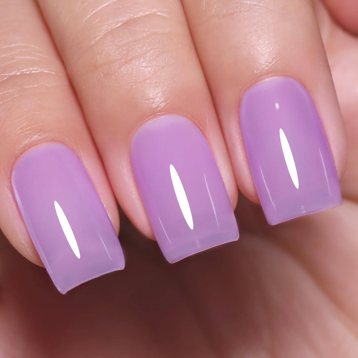 Imtiti Jelly Gel Nail Polish, Light Purple Sheer Jelly Nail Gel Polish Soak Off UV LED Spring Summer Translucent Art Manicure Salon DIY Design 10ML