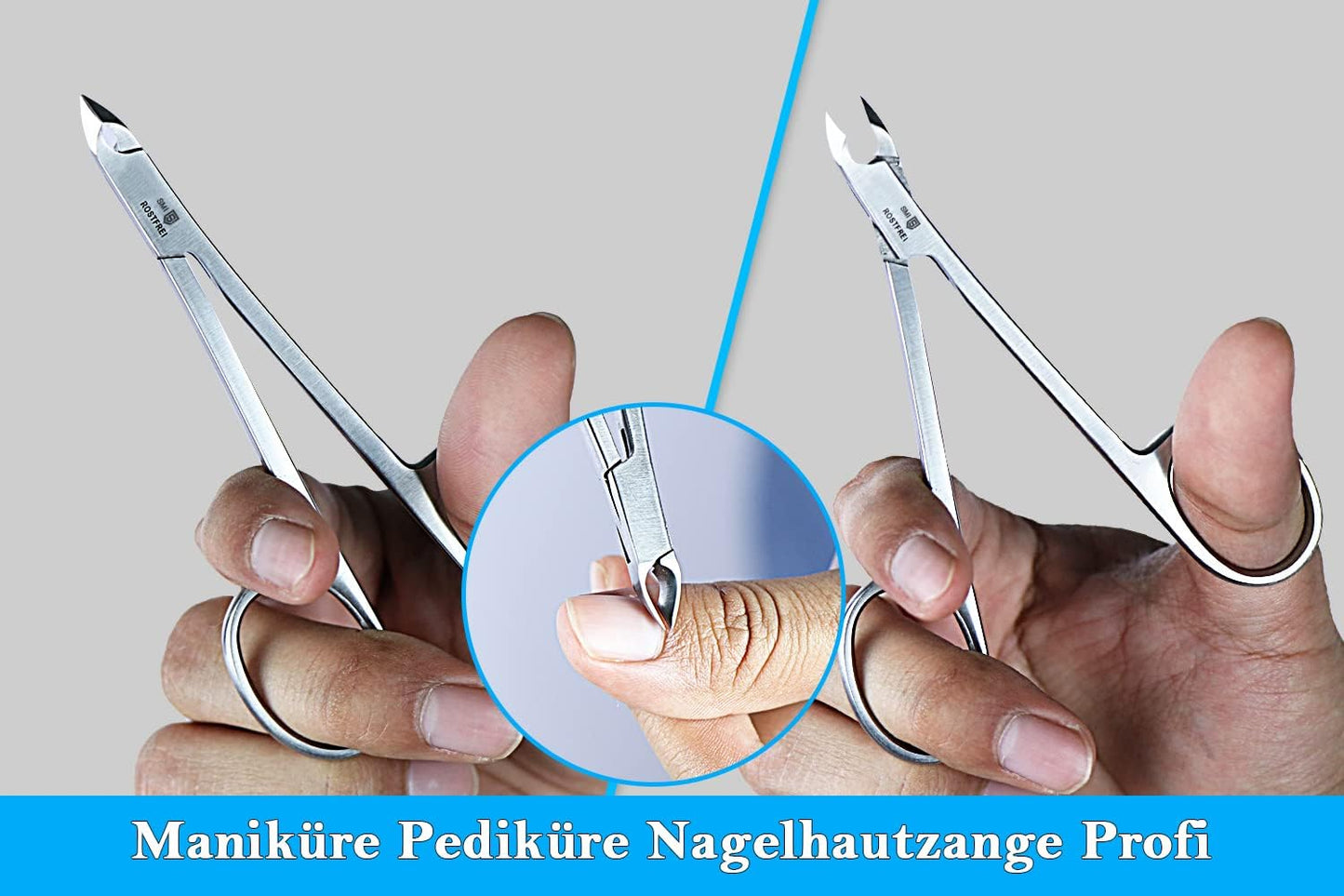 SMI - Scissor Style Cuticle Remover Cuticle Trimmer Manicure Pedicure Nail Care Cuticle Nipper Cutter for Women Men Stainless Steel Clipper with Travel Case