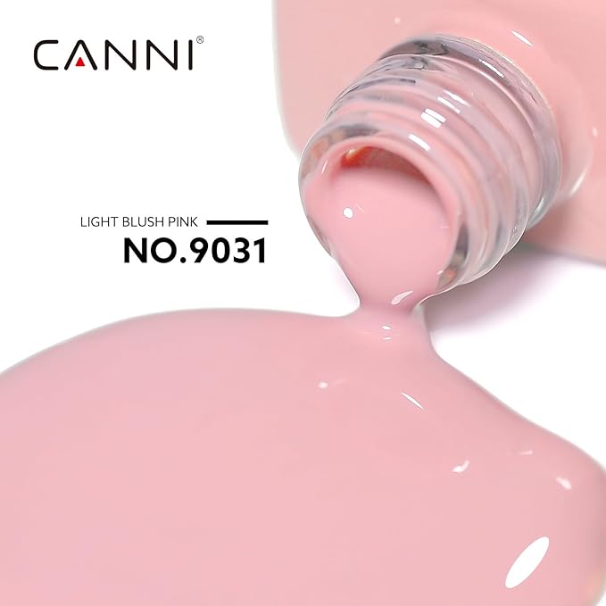 CANNI Light Pink Gel Nail Polish, 1Pcs Baby Pink Gel Polish Soft Pale Pink Color High Gloss Soak Off U V Nail Manicure Salon DIY