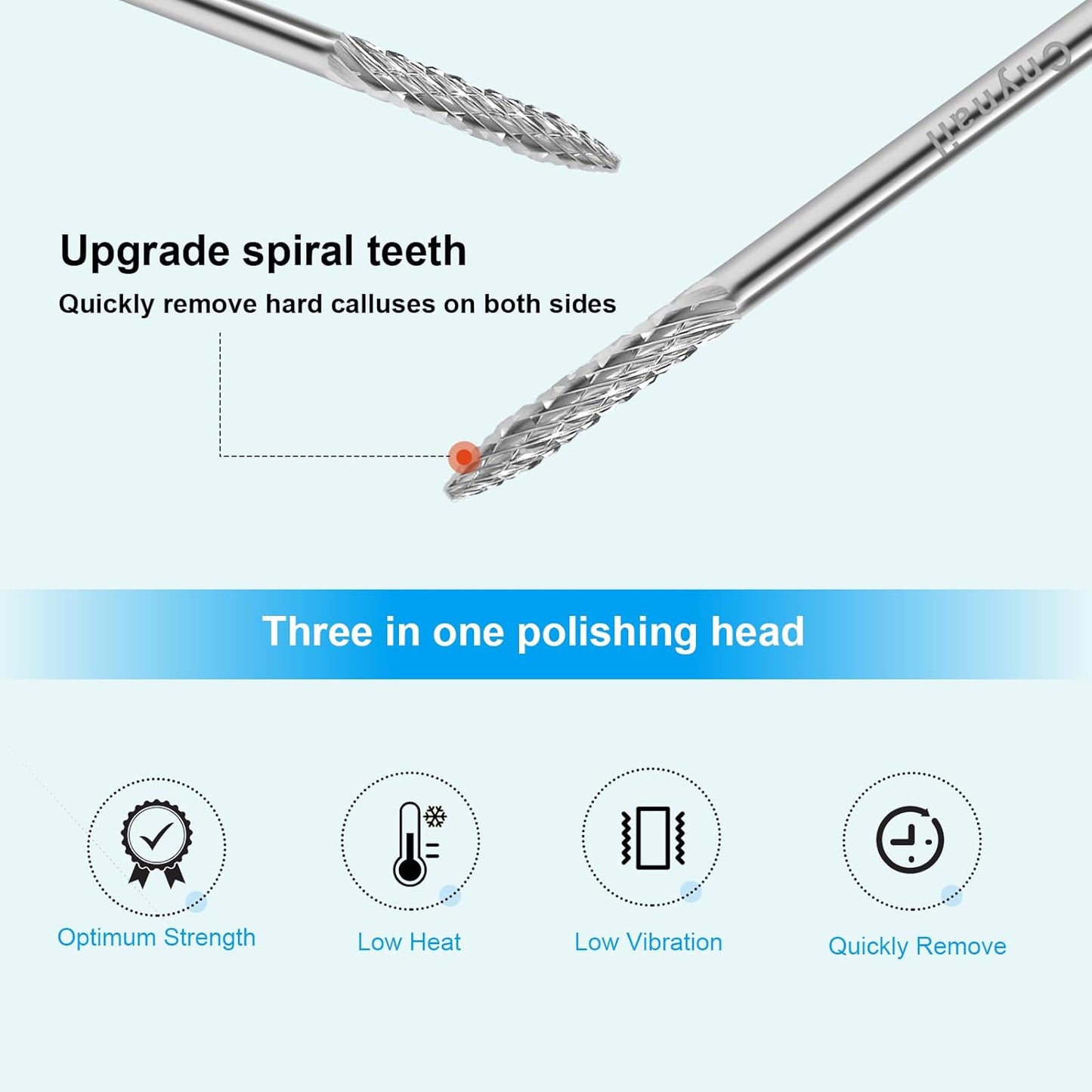 3/32" Under Nail Cleaner Bit Medium Grit Carbide Cuticle Cleaner Bit for Electric Nail Drills – Professional Manicure Tool for Nail Salons and Home Use (M Grit. Silver)