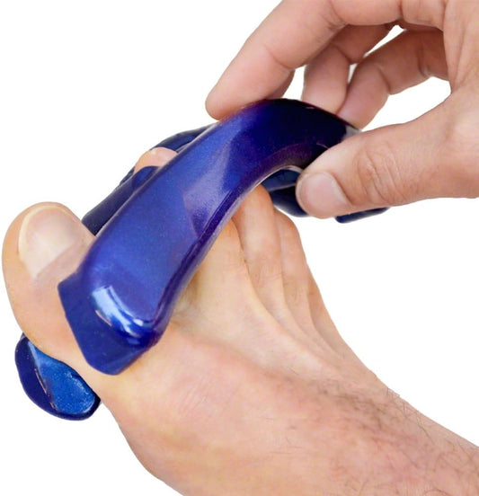 Yoga Toes® Classics for Men: Gel Toe Separators & Stretchers in Metallic Blue. Stop Foot Pain & Boost Athletic Performance! (Small M- 7 and up)