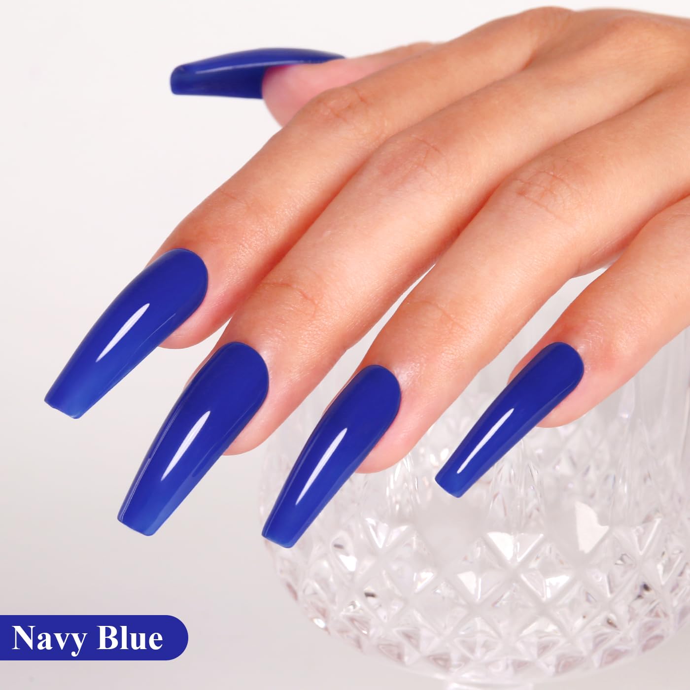 Imtiti Blue Gel Nail Polish, Navy Blue Gel Polish High Gloss Soak Off UV LED Nail Gel Polish Autumn Winter Gel Polish Nail Art Manicure Salon DIY Design Gel Nail Kit 10ML