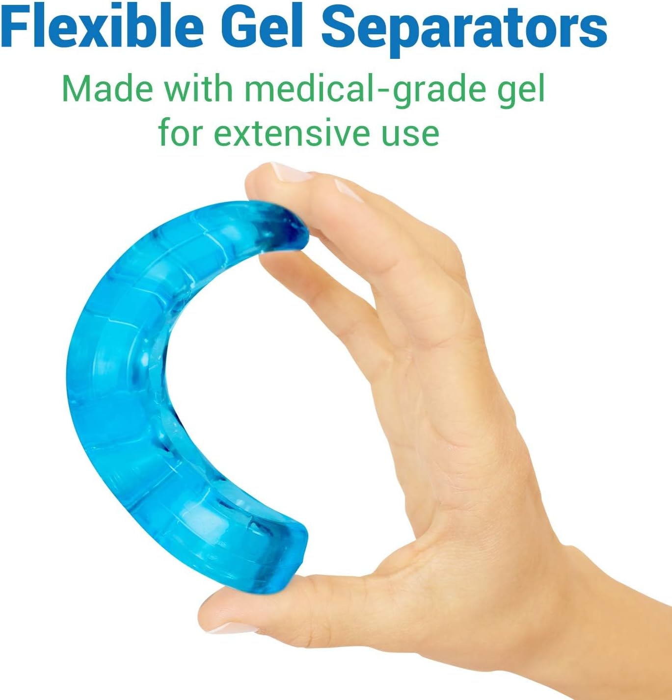 ViveSole Toe Separators for Men & Women Small (2 Pairs) - Silicone Gel Spreaders - Therapeutic Spa Stretchers for Plantar Fasciitis, Bunions, Overlapping Hammer Toe Spacers - Metatarsal Yoga Cushion