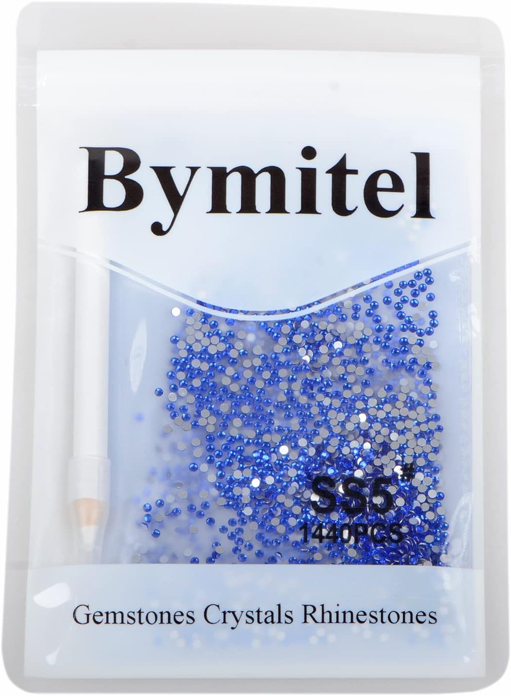 2880PCS Art Nail Rhinestones Non Hotfix Glue Fix Round Crystals Glass Flatback for DIY Jewelry Making with one Picking Pen (ss5 2880pcs, Sapphire)