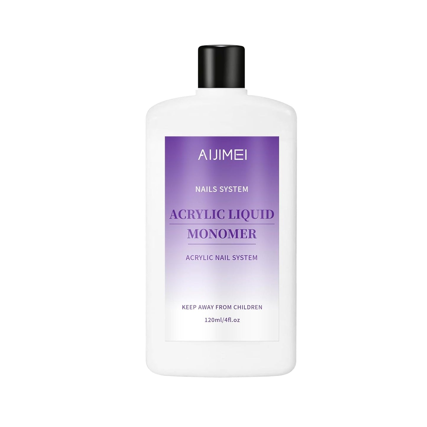 AIJIMEI Acrylic Liquid Monomer for Nail System, 120ml/4fl.oz with Acrylic Nail Brush for Acrylic Powder Application Acrylic Nail Monomer Liquid for Acrylic Nails (Acrylic Liquid 120ml/4fl.oz)