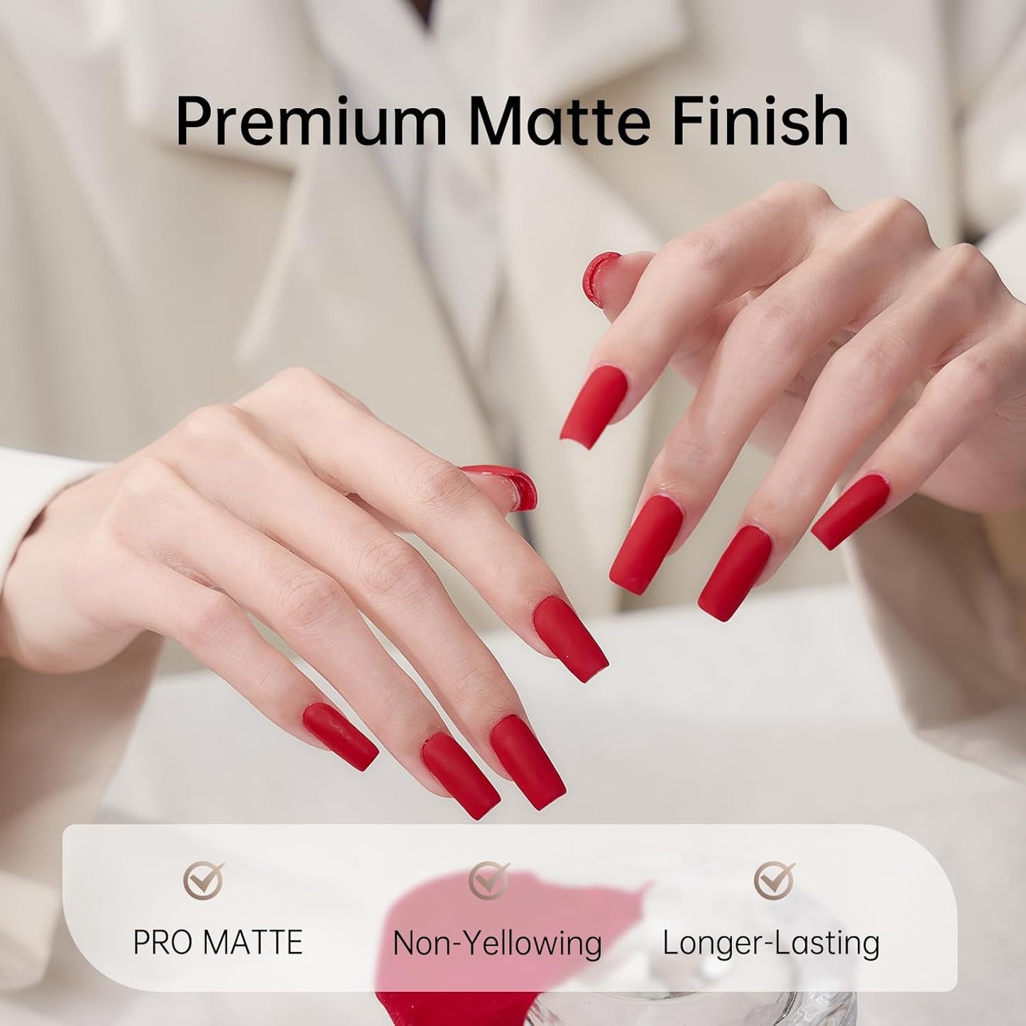 Salon-Level Matte Top Coat - Long-Lasting No-Wipe | Non-Yellowing & Odor-Free Formula | Scratch-Resistant