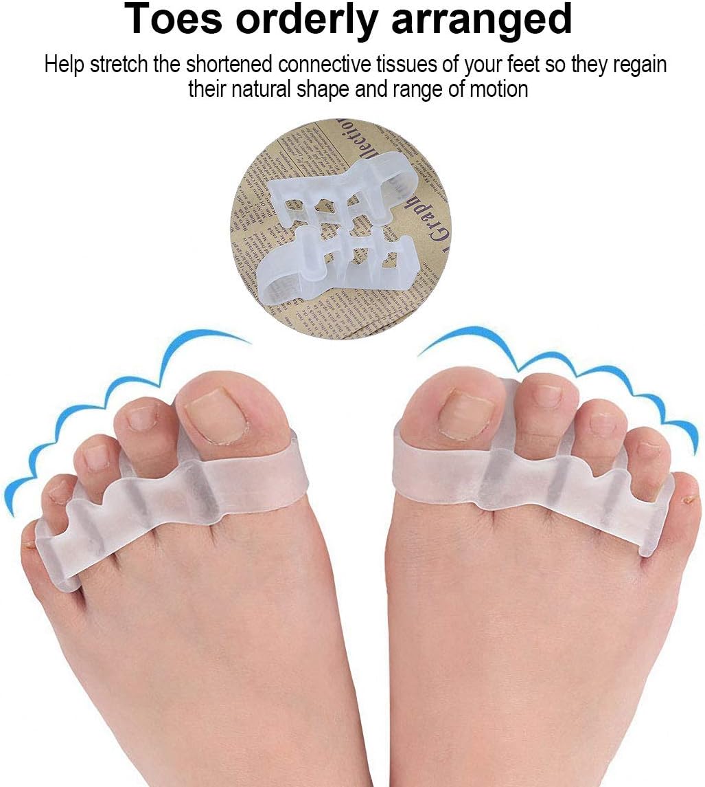 Gel Toe Separator, Toe Straightener for Nail Varnish Reusable Correctors for Overlapping Toes, Bunions, Hammer Toe, Pain Relief Toe Spacers, Pedicure Manicure Nail Art for Men and Women Toe Spreader