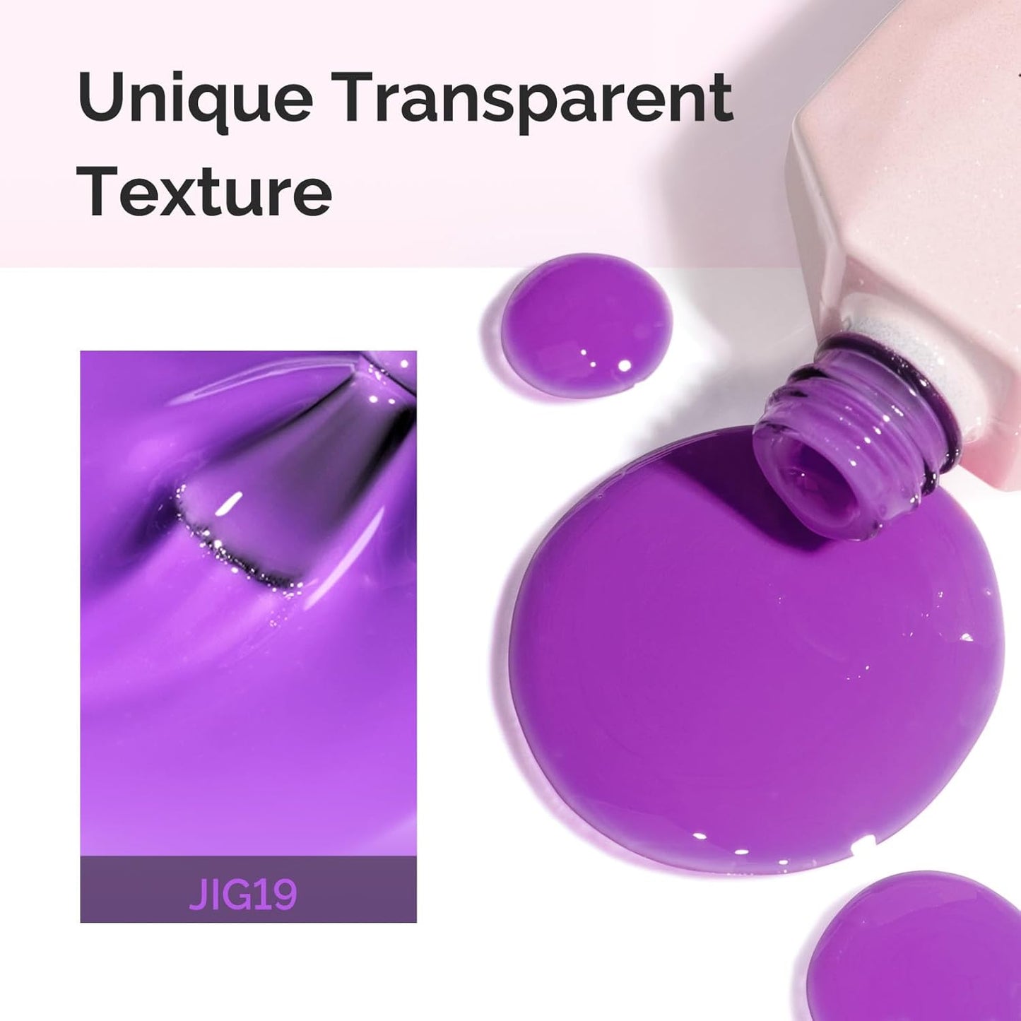 MelodySusie Purple Gel Nail Polish, 0.5Fl.oz Jeweliver Gel Polish Milky Dark Neon Color Purple Soak Off UV LED Light Cure Gift for Women Girls Nail Art Manicure DIY at Home JIG19