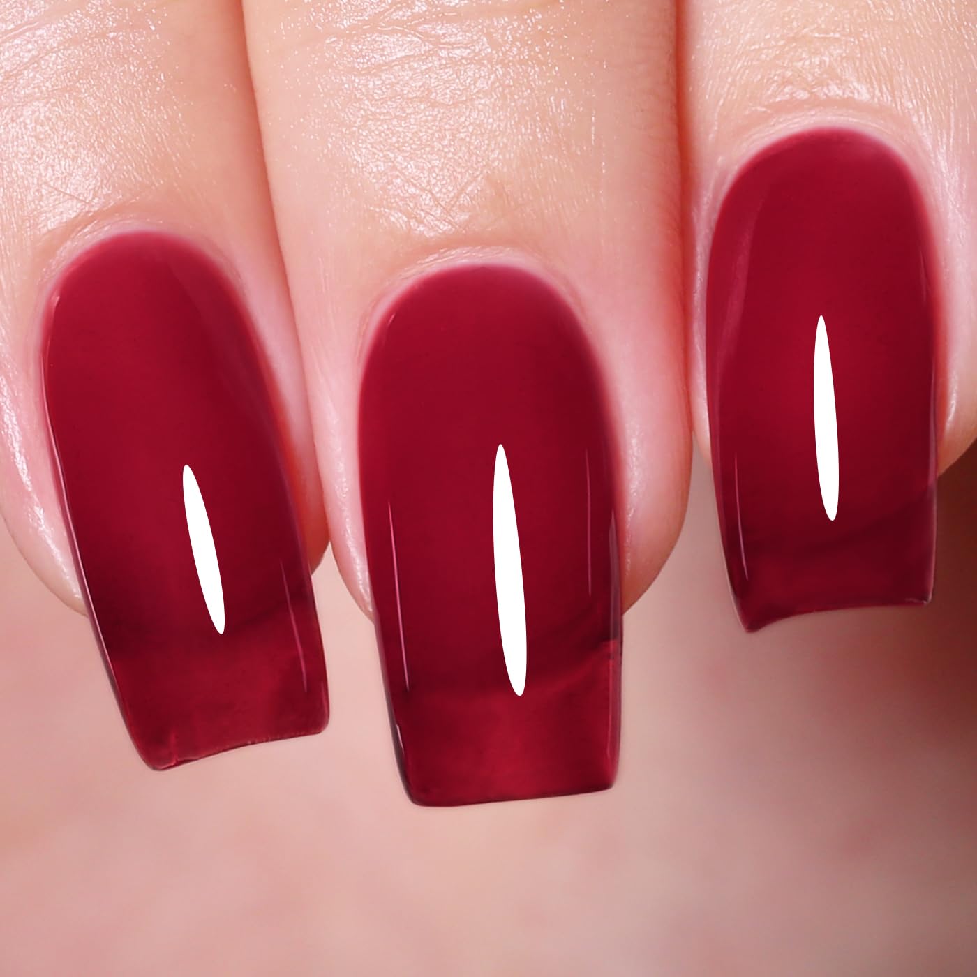 Imtiti Jelly Gel Nail Polish, Dark Red Sheer Jelly Nail Gel Polish Autumn Winter Translucent Art Manicure Soak Off UV LED Salon DIY Design 10ML