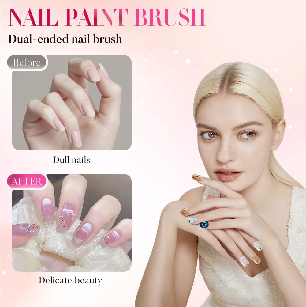 Heart Magnet for Cat Eye Gel Polish, Magnetic Nail Art Tool for Stunning Cat Eye Effect, DIY Manicure Kit with Y-Shaped Guide Sticks, Nail Magnet for Home and Salon Use (4 rabbits + 1 heart)