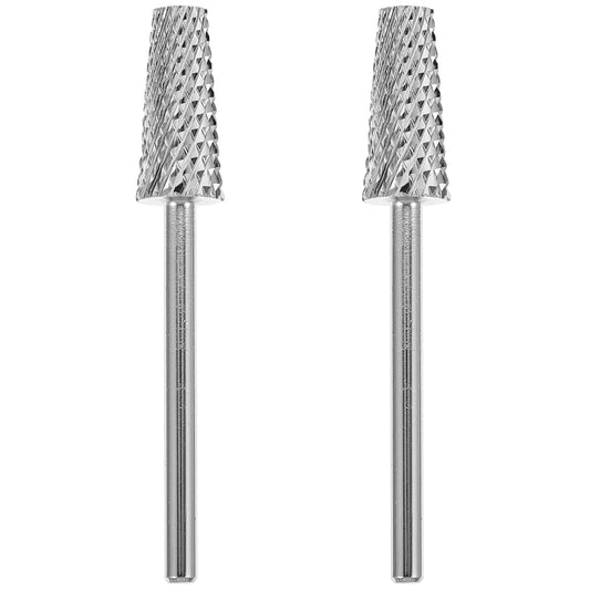 Tungsten Steel Nail Grinding Head Kit, 2pcs Manicure Drill Bits for Nail Polishing Dead Skin Removal, Professional Manicure Art Tool for Salons, 1.57in
