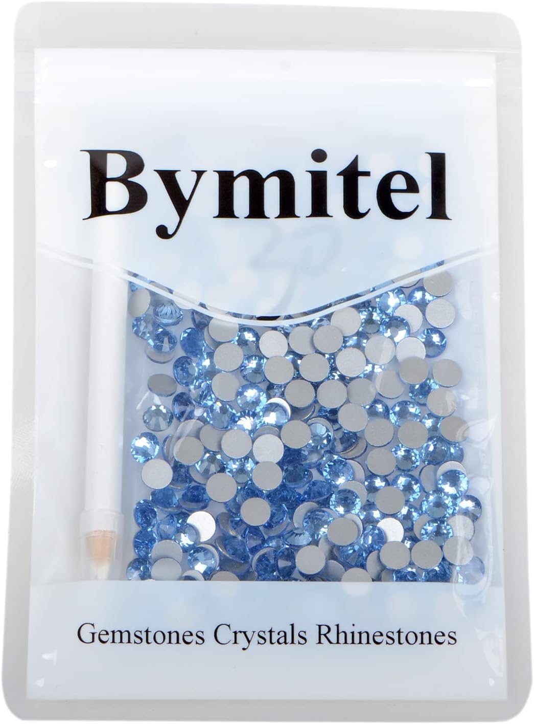 288PCS Art Nail Rhinestones Non Hotfix Glue Fix Round Crystals Glass Flatback for DIY Jewelry Making with one Picking Pen (ss30 288pcs, Lt. Sapphire)