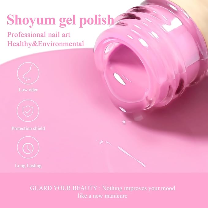 Light Baby Pink Gel Nail Polish Pastel Macaron Gel Polish Bright Spring Summer Colors Cotton Candy Gel Soak Off U V for French Nail Manicure Salon DIY Holiday Gifts 0.51 Fl Oz