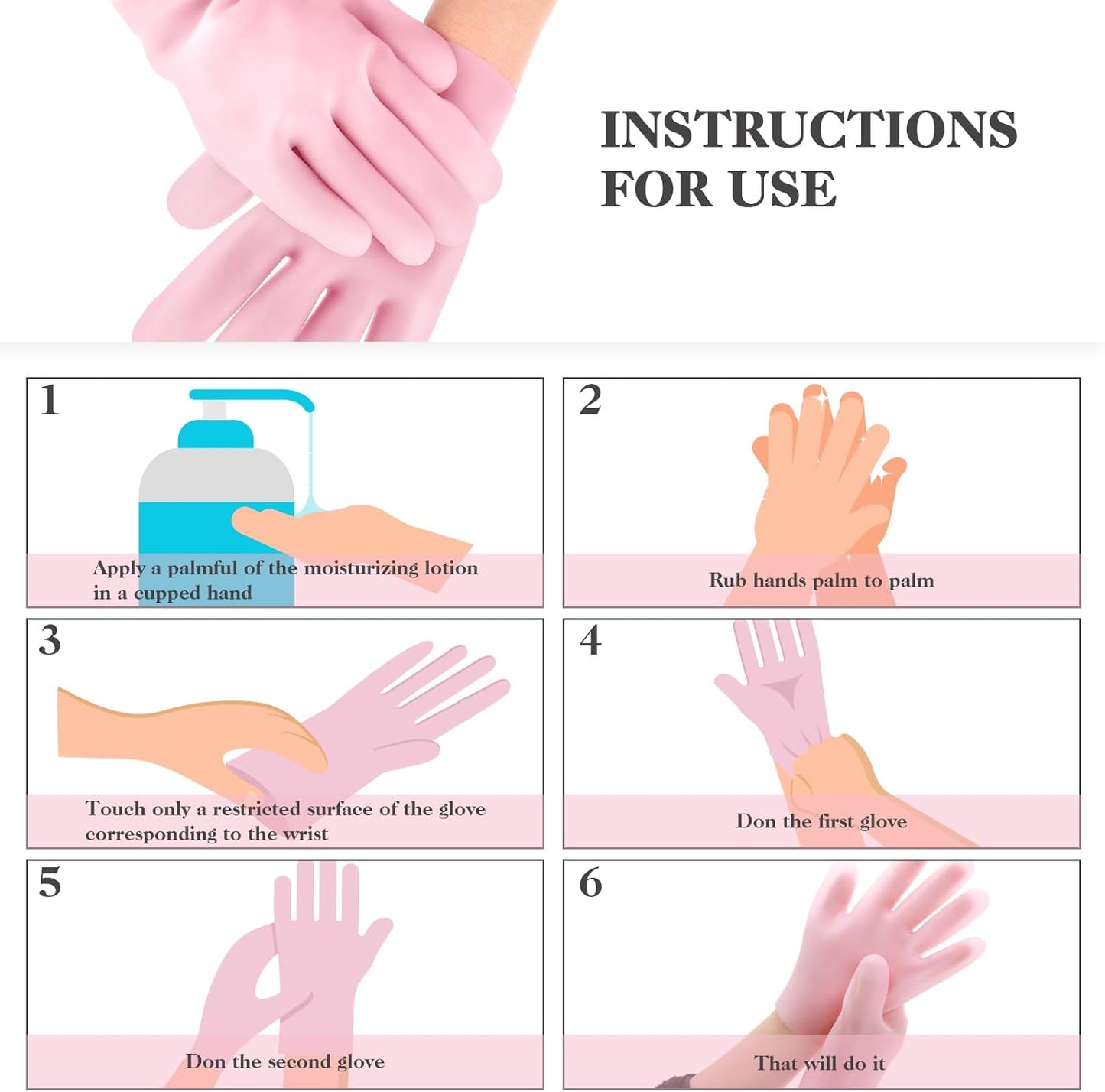 Sibba 2 Pairs Silicone Moisturizing Gloves Spa Gel Hydrating Gloves Women's Hand Care Gloves, Anti Slip Aloe Lotion Gloves for Repairing Dry Hand, Calluses, Cracked Heels and Softening Rough Skin