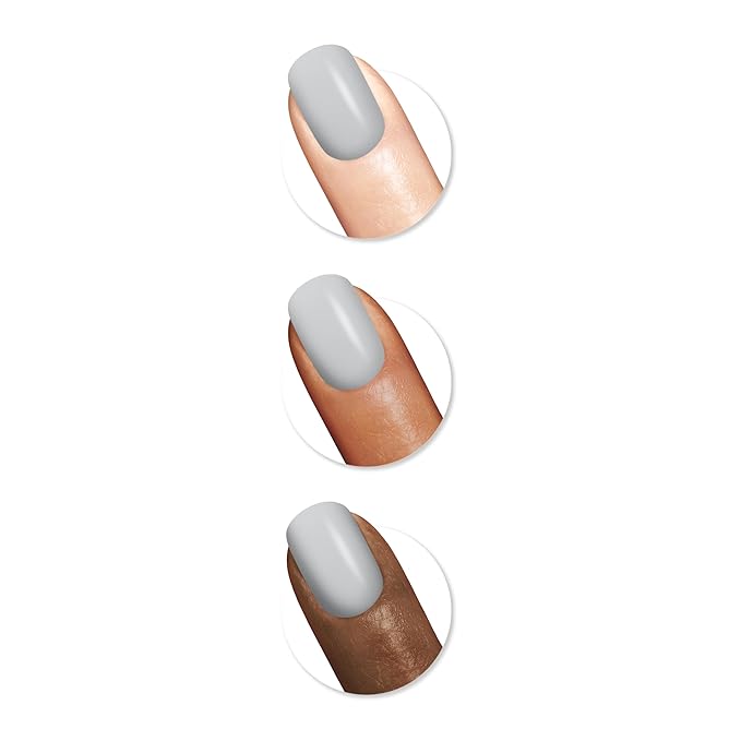 Sally Hansen Color Therapy Nail Polish | Biotin, Argan Oil, Long Lasting, Healthy Nails, Nail Strengthener, Opaque | 469 Solidarity Dove | Soft Gray Nail Color