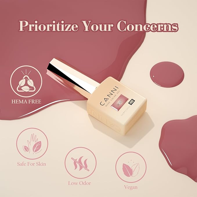 CANNI Brown Jelly Gel Nail Polish Set – 6 Colors 9ML Translucent Coffee, Mocha, Caramel Shades – Soak Off UV LED Gel for Fall Nails, High Gloss DIY Manicure, Salon Use