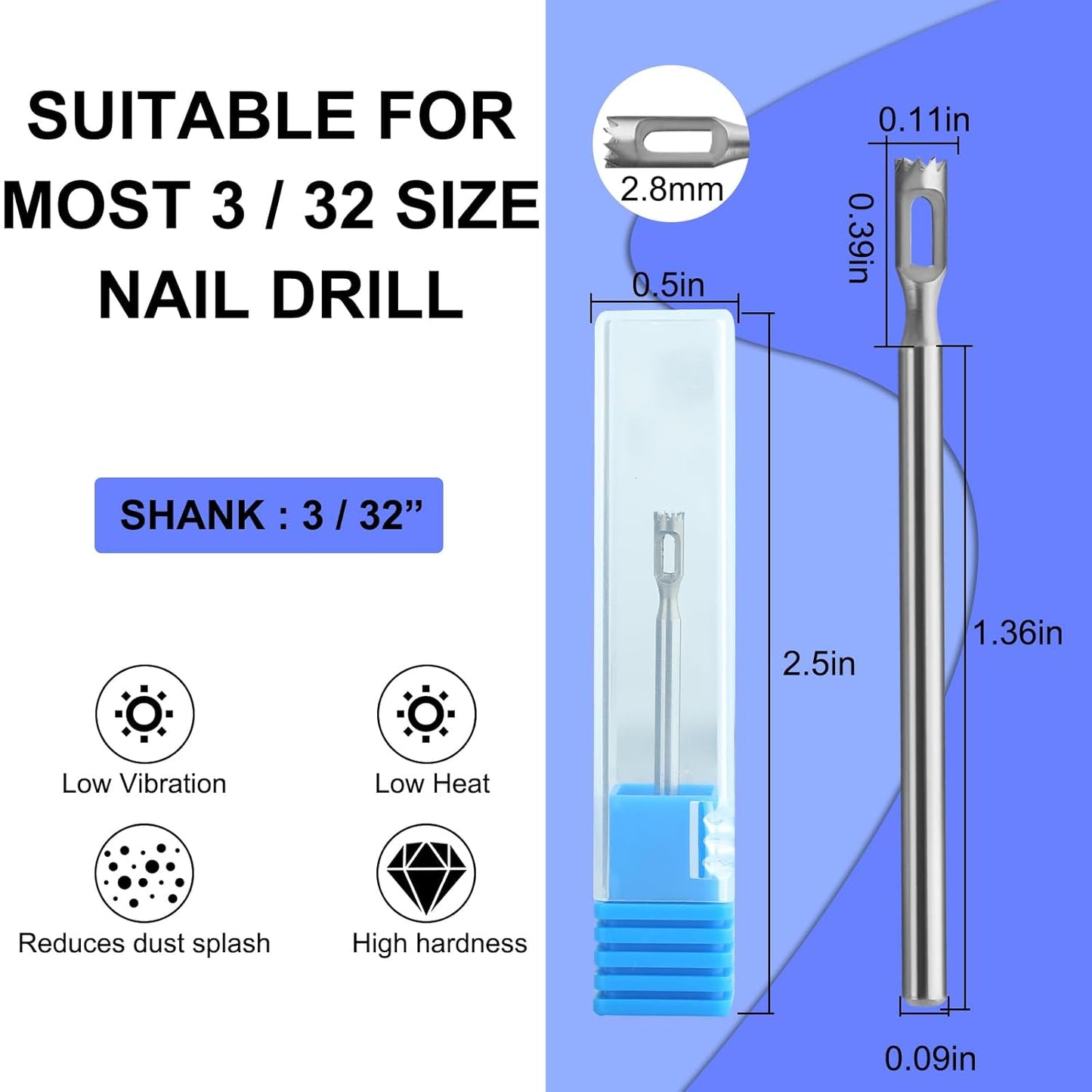 Stainless steel Corn Remover Drill Bit Medical Pedicure Faster Removal Cracked Skin Foot Callus Cuticle Cutter Toothed Bits Sanding Polishing Head,Feet Filing Nails for Manicure (2.8mm)