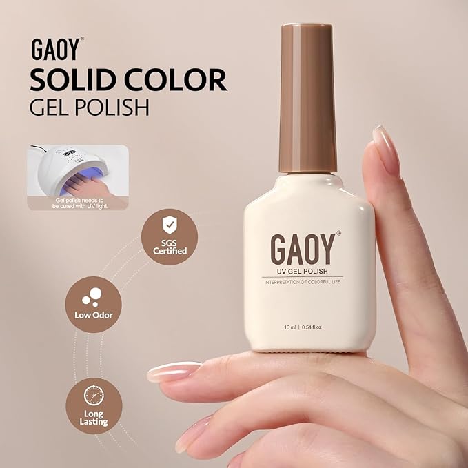 GAOY Pink Gel Nail Polish, 16ml Soak Off Gel Polish, UV Light Cure for Nail Art DIY Manicure at Home, 3082 Basic Pink