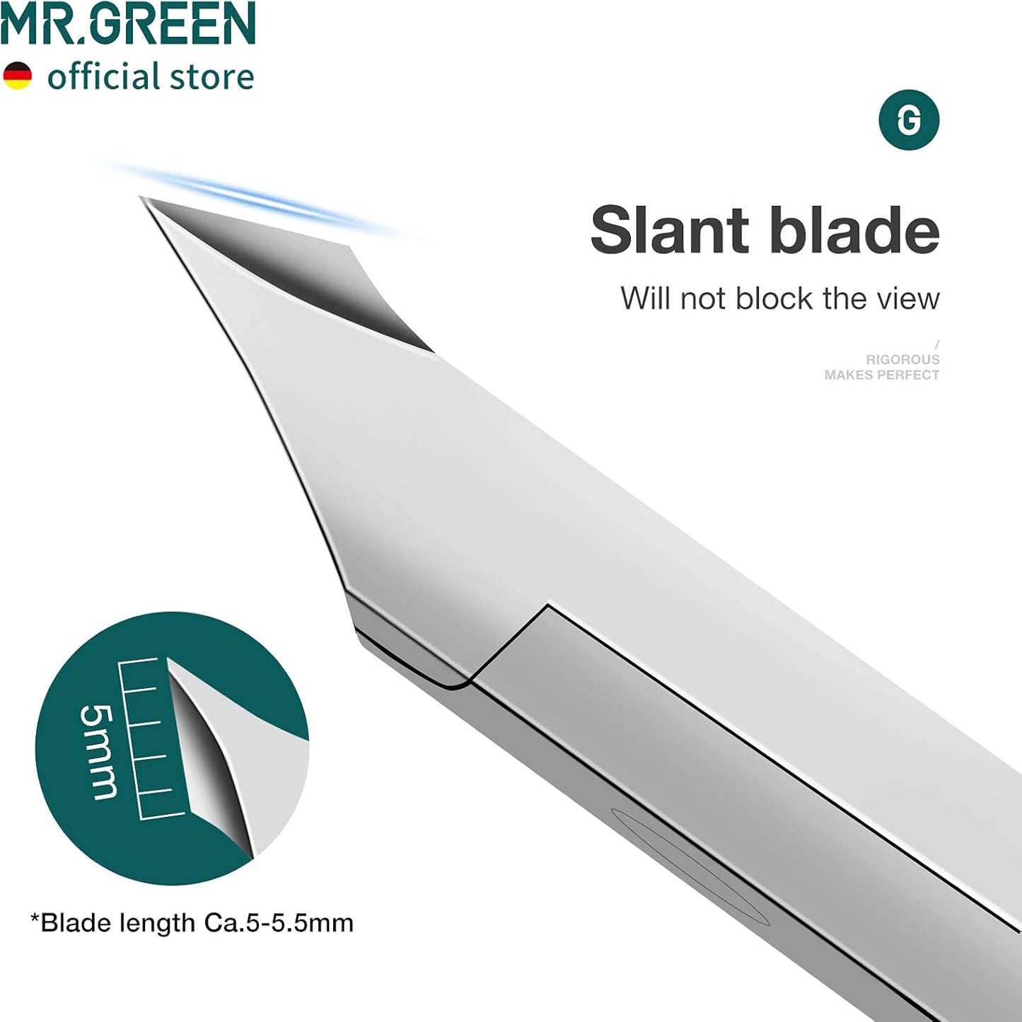 MR.GREEN Cuticle Nippers Nail Manicure Scissors Cuticle Clippers Trimmer Dead Skin Remover Stainless Steel Cutters Beauty Tool With Pusher (Mr-1028)