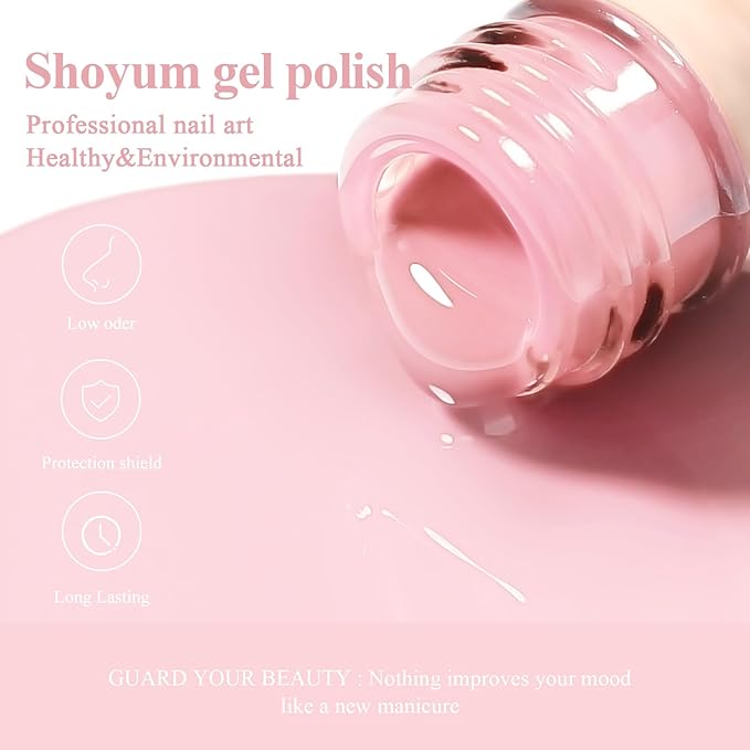 Gel Nail Polish, 1PCS 15ML Light Pink Color Gel Nail Polish Soak Off Baby Pink Spring Gel Polish Nail Art Starter Manicure Salon DIY at Home, Easter Gel Nail Gift for Women Girlfriend