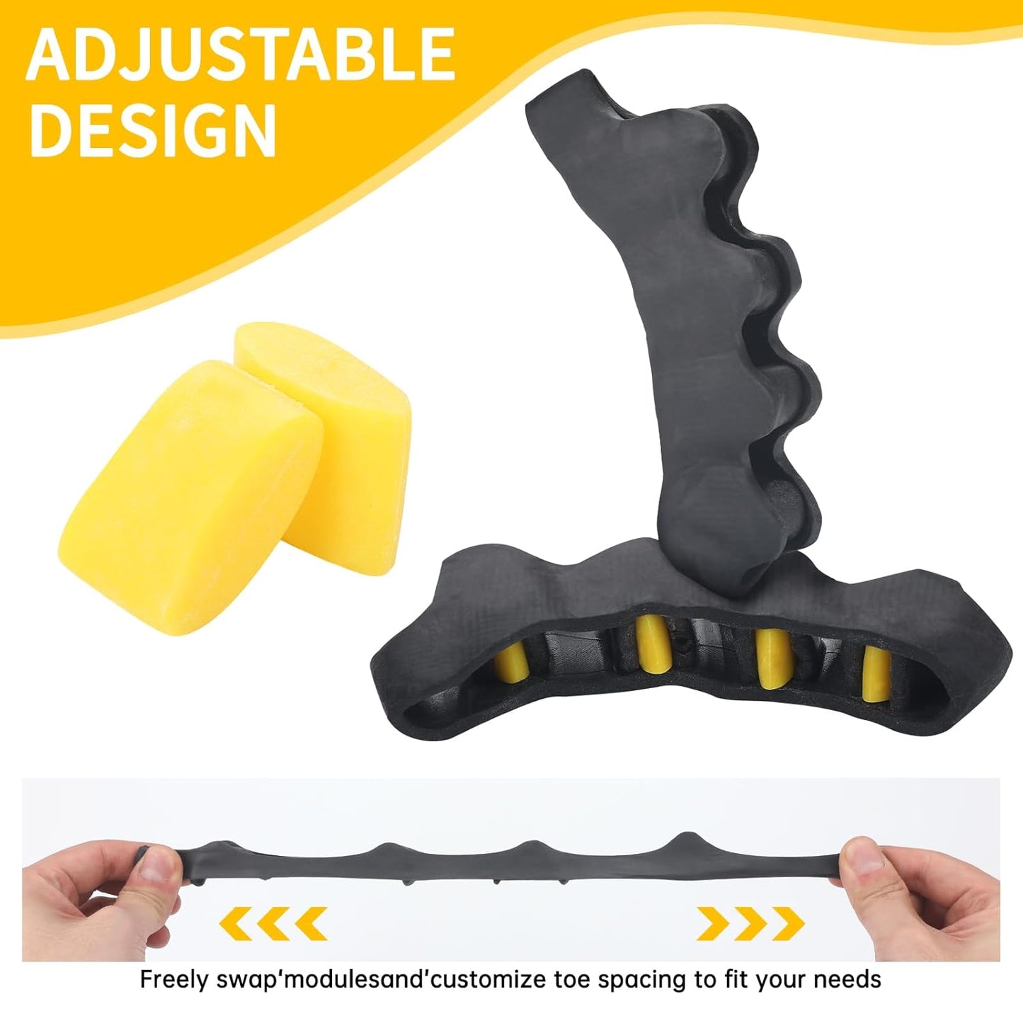 2 Pairs Adjustable Toe Separators for Men and Women, Toe Spacers Improve Balance and Toes to Their Natural Shape, Enhanced Athletic Mobility Applied for Walking, Running, Yoga Practice