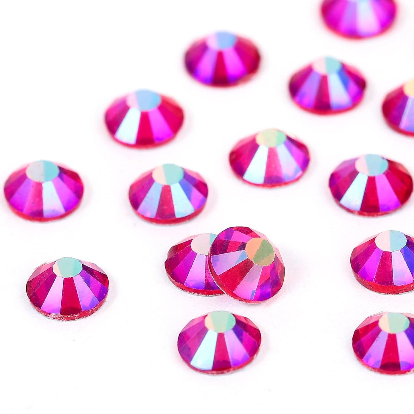 Novani Rhinestones 3000Pcs Flatback Crystal Round Loose Gemstones Glass Rhinestones for Crafts Makeup Nail Art Clothes Shoes DIY Decorations(SS10, 2.7-2.9mm,Light Siam AB)