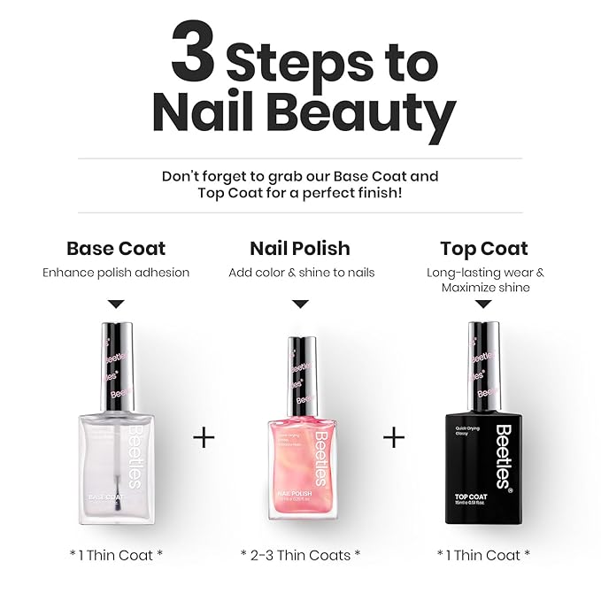 Beetles Pearl Nail Polish Set Mermaid Glow, 6 Colors Shimmer Pearl Pink Purple Quick Dry Nail Polish Long Lasting DIY Manicure Gift for Girls Women Nail Strengthener Polish