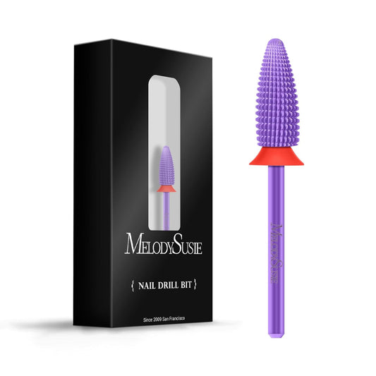 MelodySusie Typhoon Nail Drill Bits, 3/32'' Carbide Tungsten Multi-function Bits, Fast Remove Acrylic or Hard Gel for Manicure Pedicure Salon Professional or Beginner, Purple, Fine