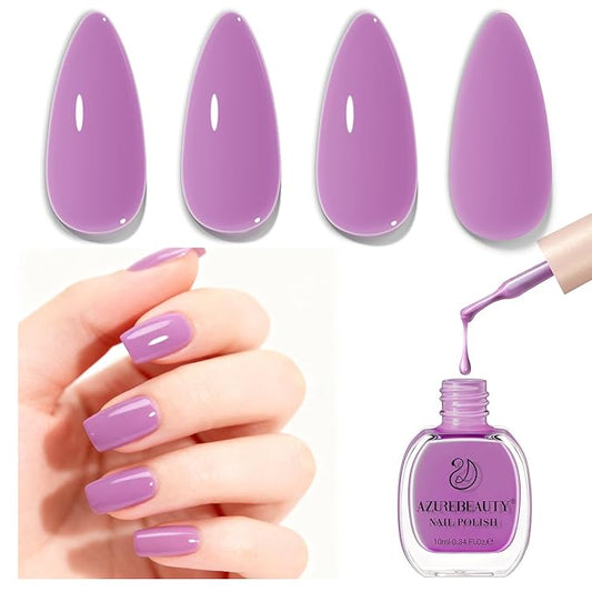 AZUREBEAUTY Nail polish，Purple Lavender Quick Dry Complete Natural Super Lustrous Nail Enamel Polish,Professional for DIY Manicure