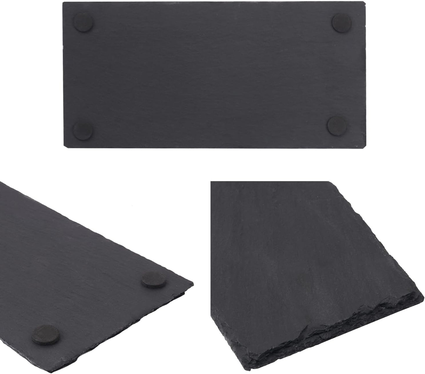 10 Pack 10 x 4.72 Inch Slate Cheese Boards, Black Rectangle Slate Charcuterie Boards, Natural Charcuterie Stone Plates for Parties, Gifts, and Special Events, Cheese, Sushi, Food.