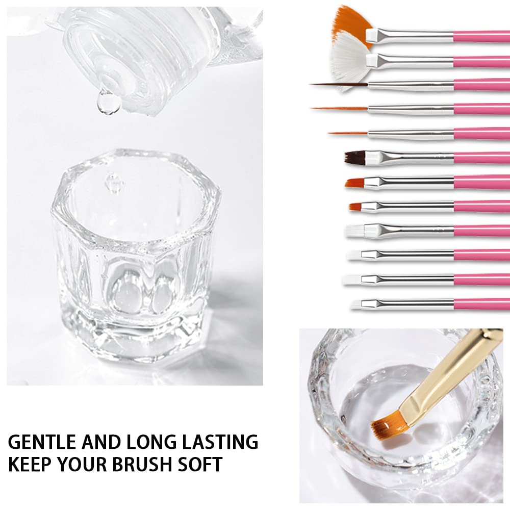 AIJIMEI Acrylic Nail Brush Cleaner 2.5FL.OZ 75ML Acrylic Brush Cleaner Liquid Acrylic Nail Brushes Nail Art Tools for Salon Home Use Acrylic Paint Brush Cleaner-75ml