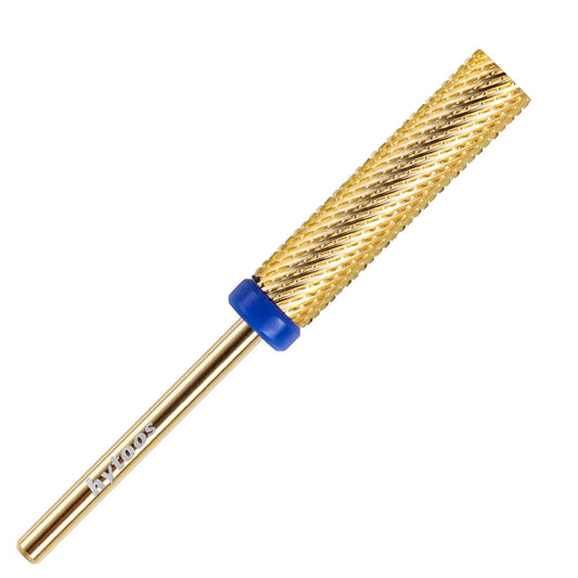 Super Long Nail Drill Bits, 24mm Gold Flat Top Barrel Carbide Nail Bit, 3/32" Two-way Rotate Drill Bits for Nails, Electric Drill Accessories, Remove Acrylic Nail Art Gel, M