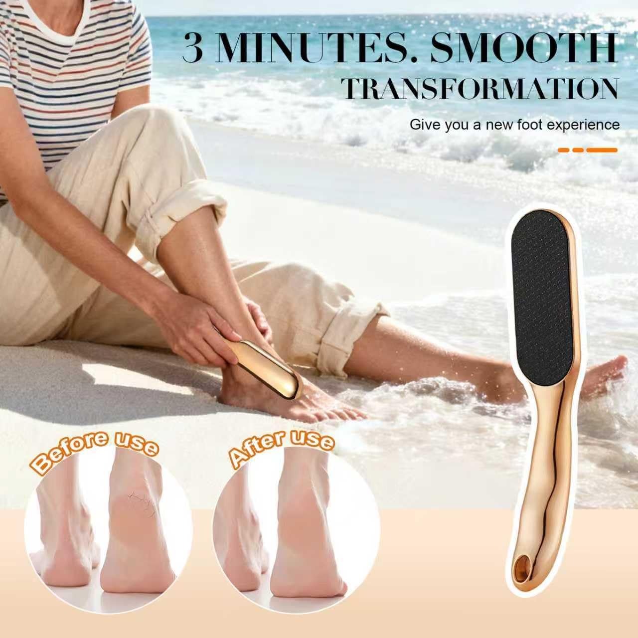 Nano Glass Foot File with Ergonomic Handle - Effective Callus and Dead Skin Remover, Foot Scrubber for Wet and Dry Use, Pedicure Tool for Smooth Feet Care
