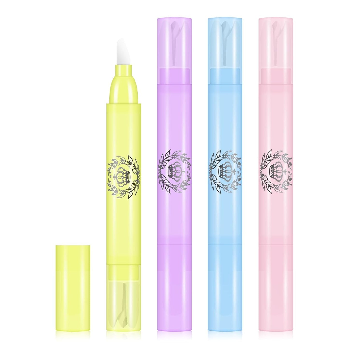 4pcs Nail Polish Remover Corrector Pen with 3 Cotton Tip Refills each, Cuticle Nail Edge Cleaning Pen for Manicure Art DIY Clean Up Tool