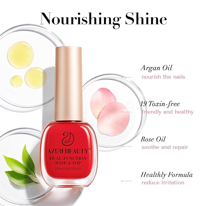 AZUREBEAUTY Red Nail Polish Burgundy Christmas Quick Dry Natural Infinite Shine Nail Lacquer Fingernail Polish Strengthening Treatment Kit Salon-Quality for Women 10ml