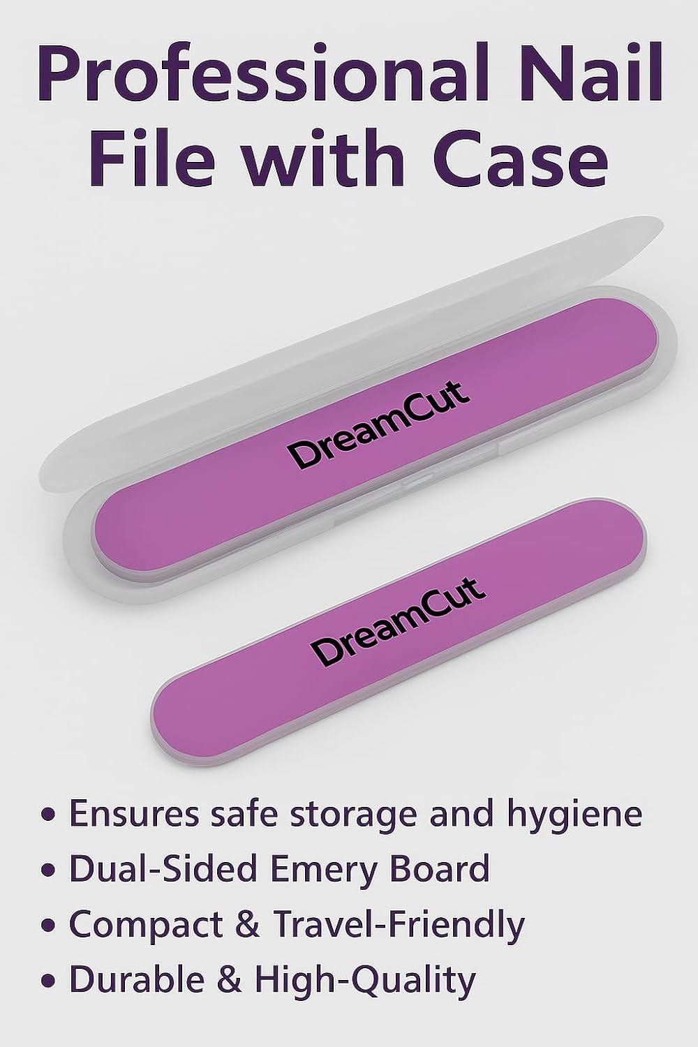 DreamCut Nail File with Case – Portable Emery Board for Smooth & Precise Nail Shaping – Compact & Travel-Friendly