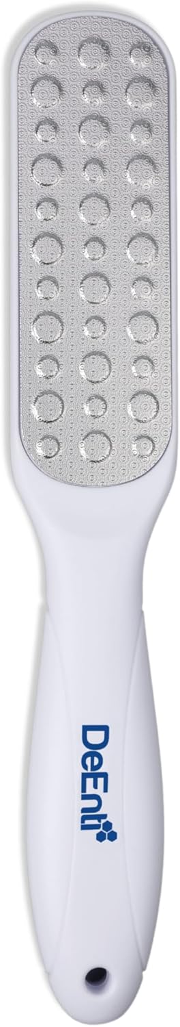 DeEnti Metal Foot File, Professional Grade Stainless Steel, Salon Quality Callus Remover, Lightweight Foot Scrubber, Home Manicure and Pedicure Tools