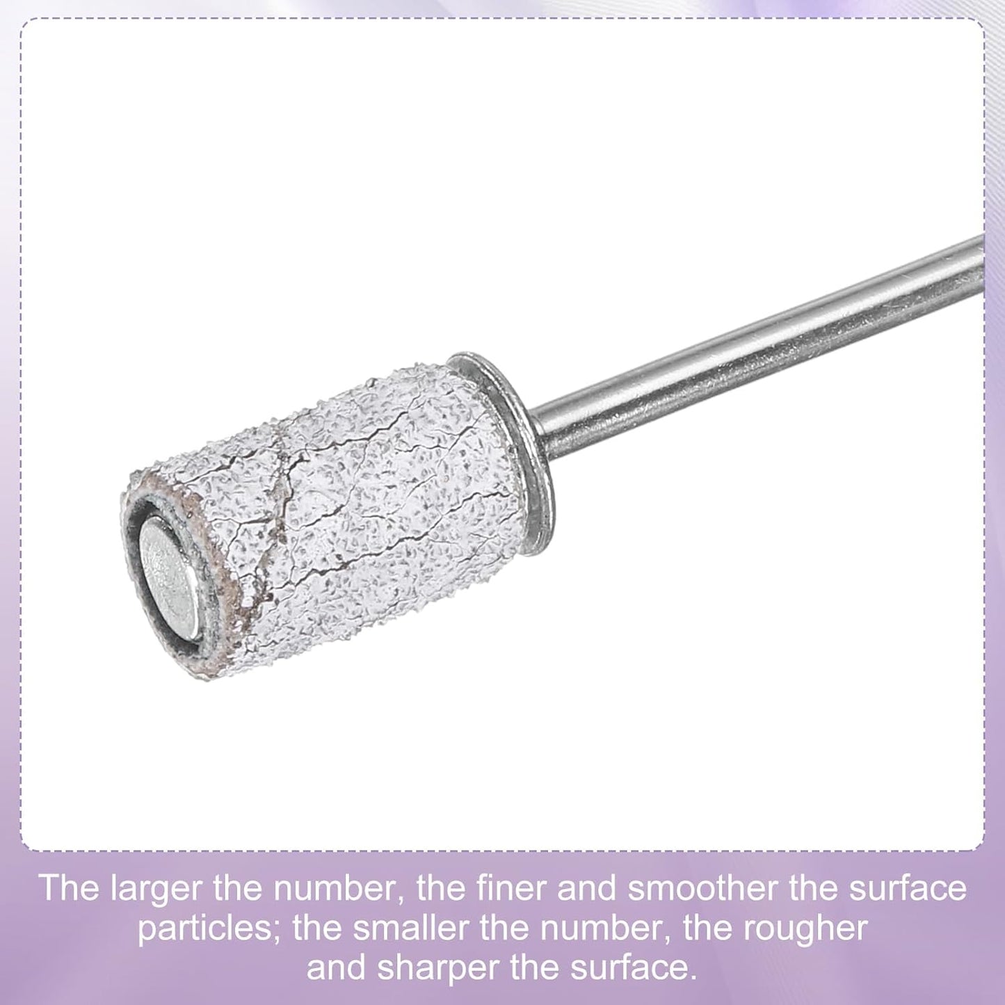 HARFINGTON 100pcs Small Sanding Bands 180 Grit for Nail Drill Bits Mini Sanding Band for Nails Gel Manicures White