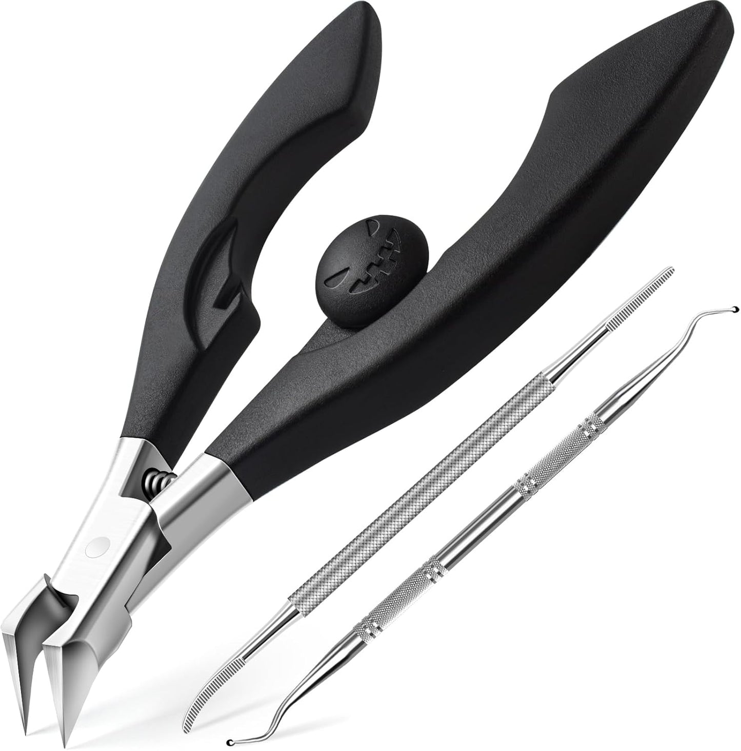 Ingrown Toenail Clippers for Seniors Thick Toenails, Straight Nail Clipper for Men, Heavy Duty Toe Nail Clippers for Thick Nails with Wide Jaw Opening, Professional Ingrown Toenail Removal Kit