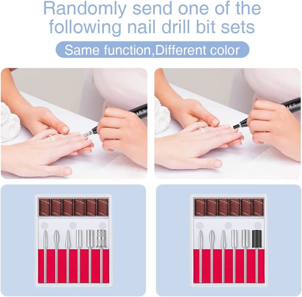 Professional Nail Drill Machine 30000 RPM Efile Electric Nail Filer Kit for Finger Toe Nails, Acrylic Gel Nails, Manicure Pedicure Drill with 6Pcs Nail Bits, 106Pcs Sanding Bands - Black