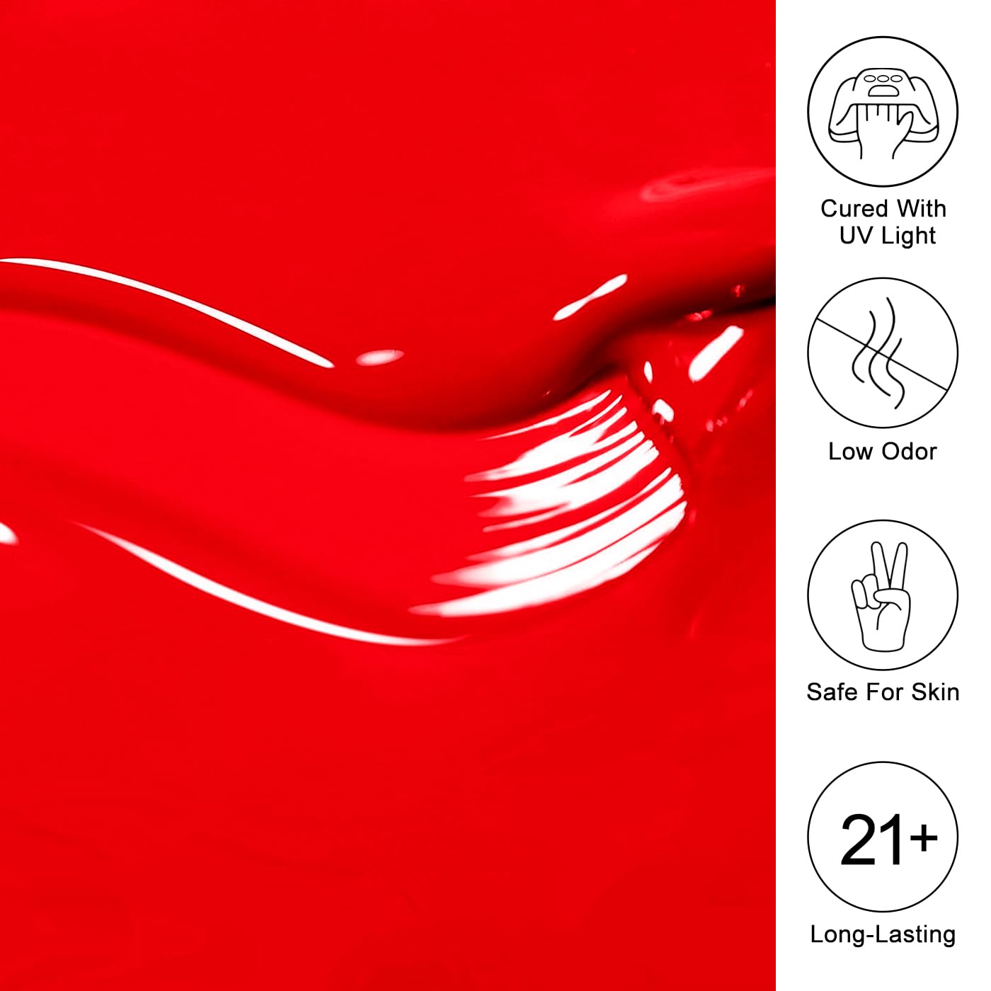 Imtiti Neon Gel Nail Polish, Neon Red Nail Gel Polish High Gloss Soak Off UV LED Spring Summer Nail Art Manicure Salon DIY Design 10ML