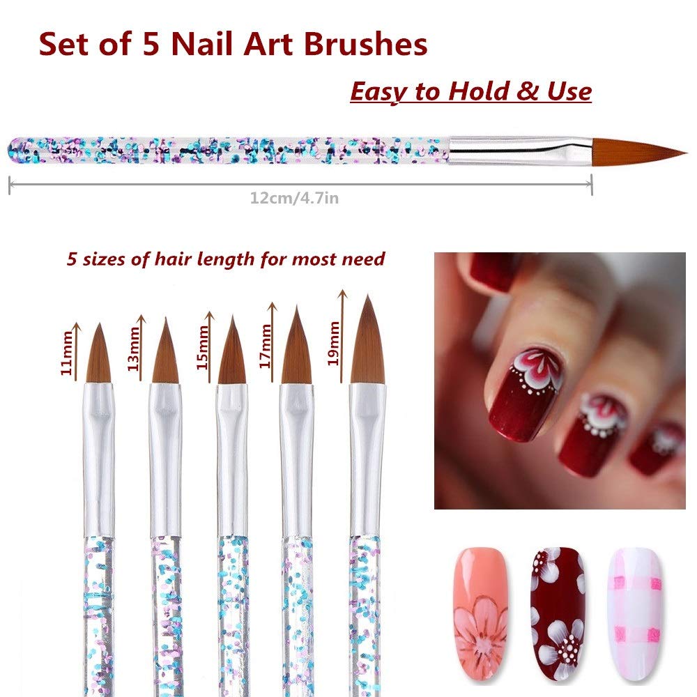 31PCS Nail Art Brushes, Nail Art Tool Set, Double Ended Nail Dotting Tools, Nail Dust Brush, Striping Nail Art Brushes for Long Lines, Nail Drawing Pen For Nail Design