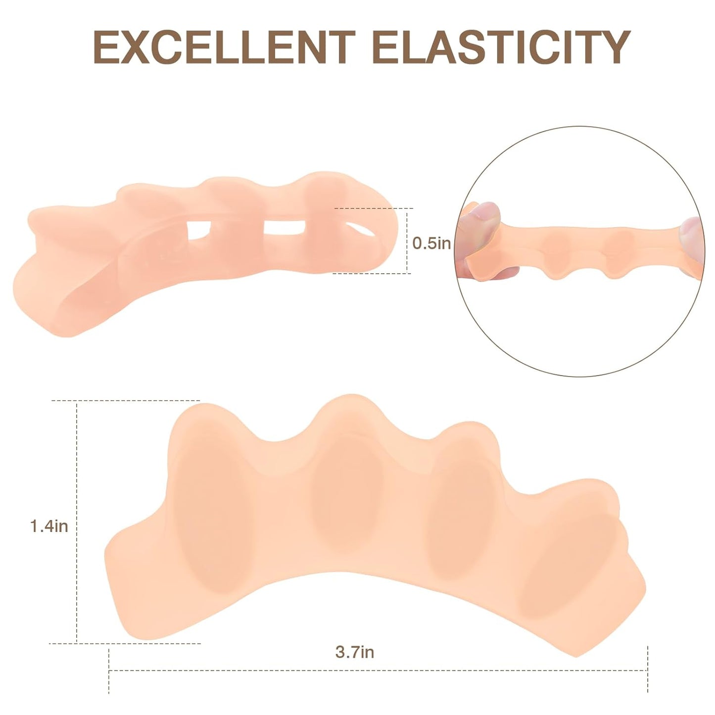2PCS Toe Spacers for Women and Men, Toe Separators for Pedicure, Bunion Corrector, Hammer Toe Straightener, Plantar Fasciitis, Toe Spreaders for Foot Pain Relief and Foot Health.