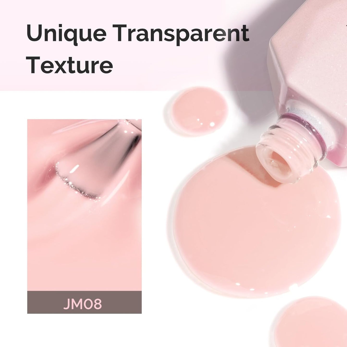 MelodySusie Jeweliver Nude Gel Nail Polish, 0.5Fl.oz Milky Gel Polish Pastel Color Soak Off UV LED Light Cure Gift for Women Manicure Nail Art DIY at Home JM08