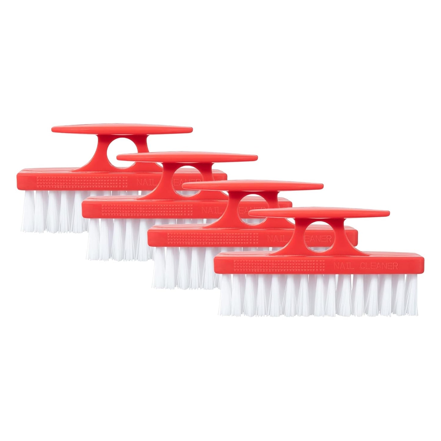 Superio Nail Brush for Cleaning Fingernails, Nail Scrubber Brush, Toe Foot Hands Fingernail Brush Cleaner- Small Scrub Brush- All-Purpose Stiff Cleaning Brush(4, Red)