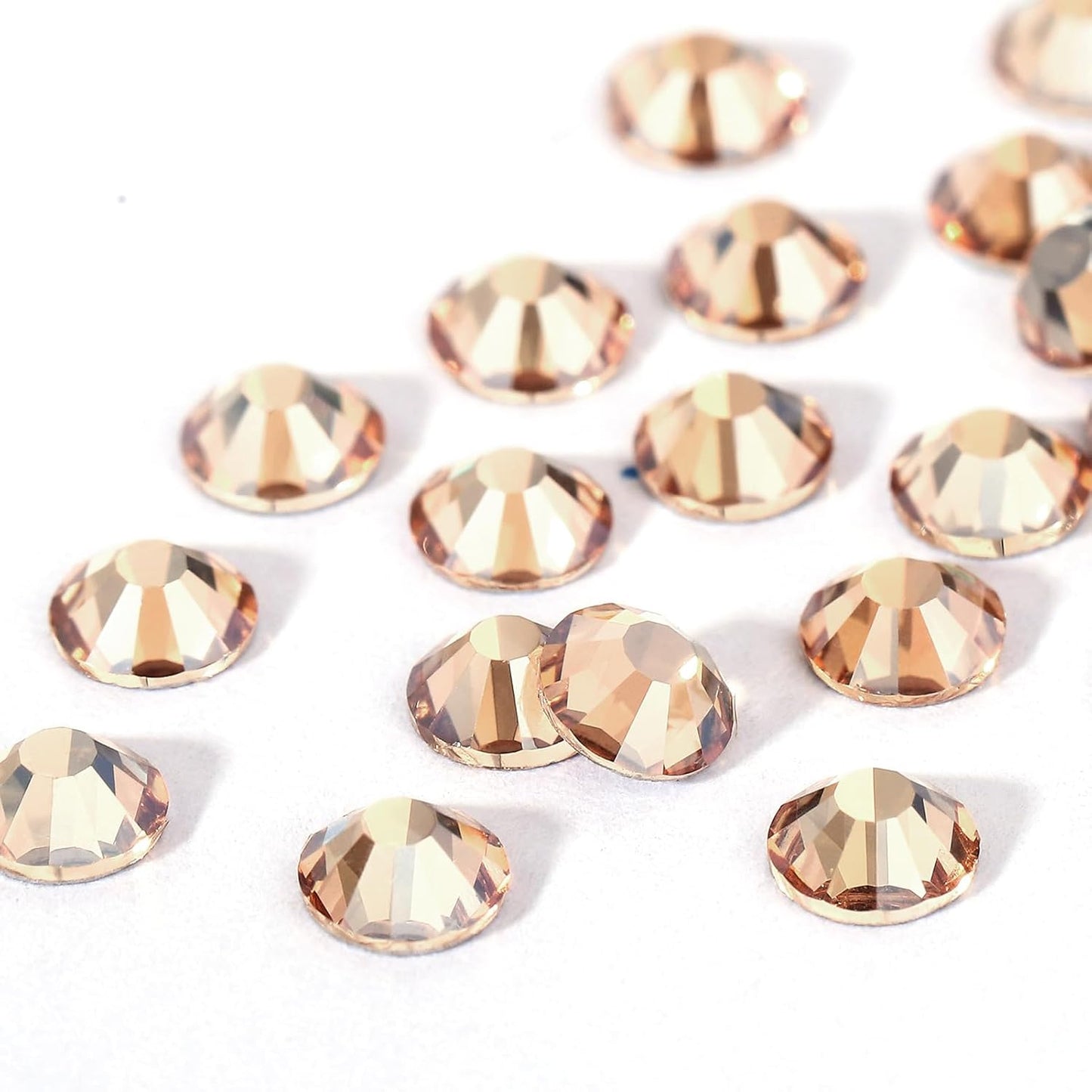Novani Crystal Rhinestones, Flatback Loose Gemstones 1440pcs Glass Rhinestones for Clothes Shoes Crafts Makeup Nail Art and DIY Decorations(SS6, Golden Shadow)