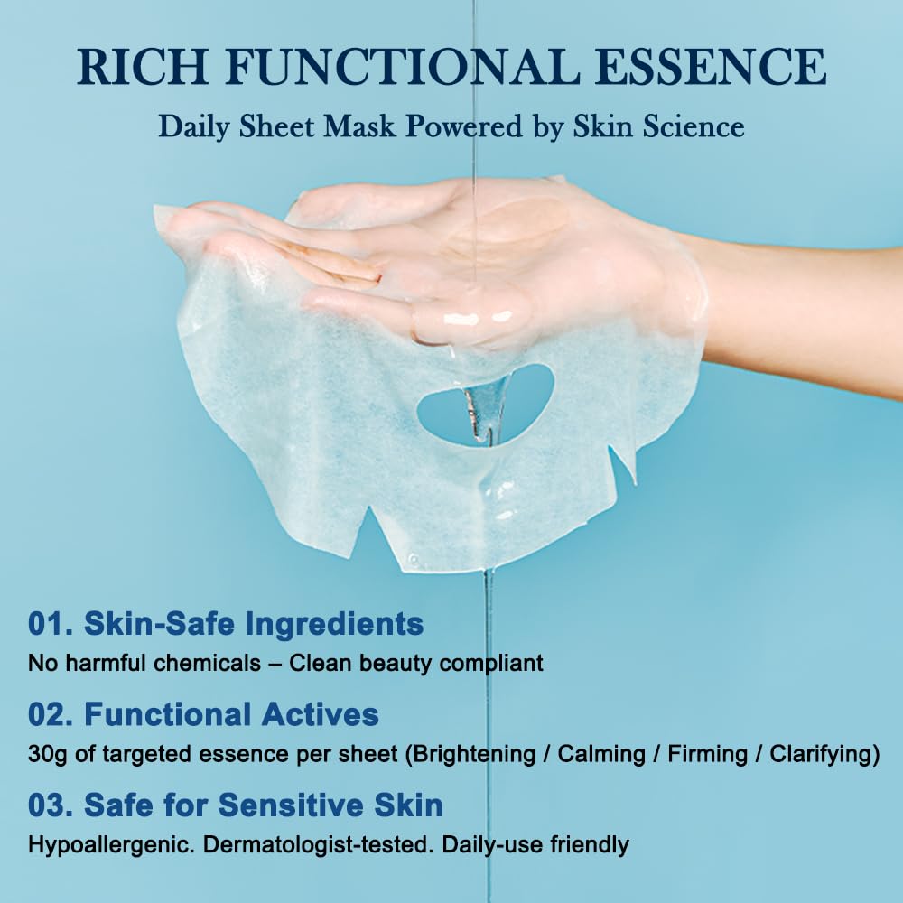 KOSBEAUTY NACIFIC Face Masks Skincare Korean – Premium 10-Sheet Variety Pack for Ultimate Skin Nourishment – Hyaluronic Acid, Ceramide & Vitamin-Infused for All Skin Types