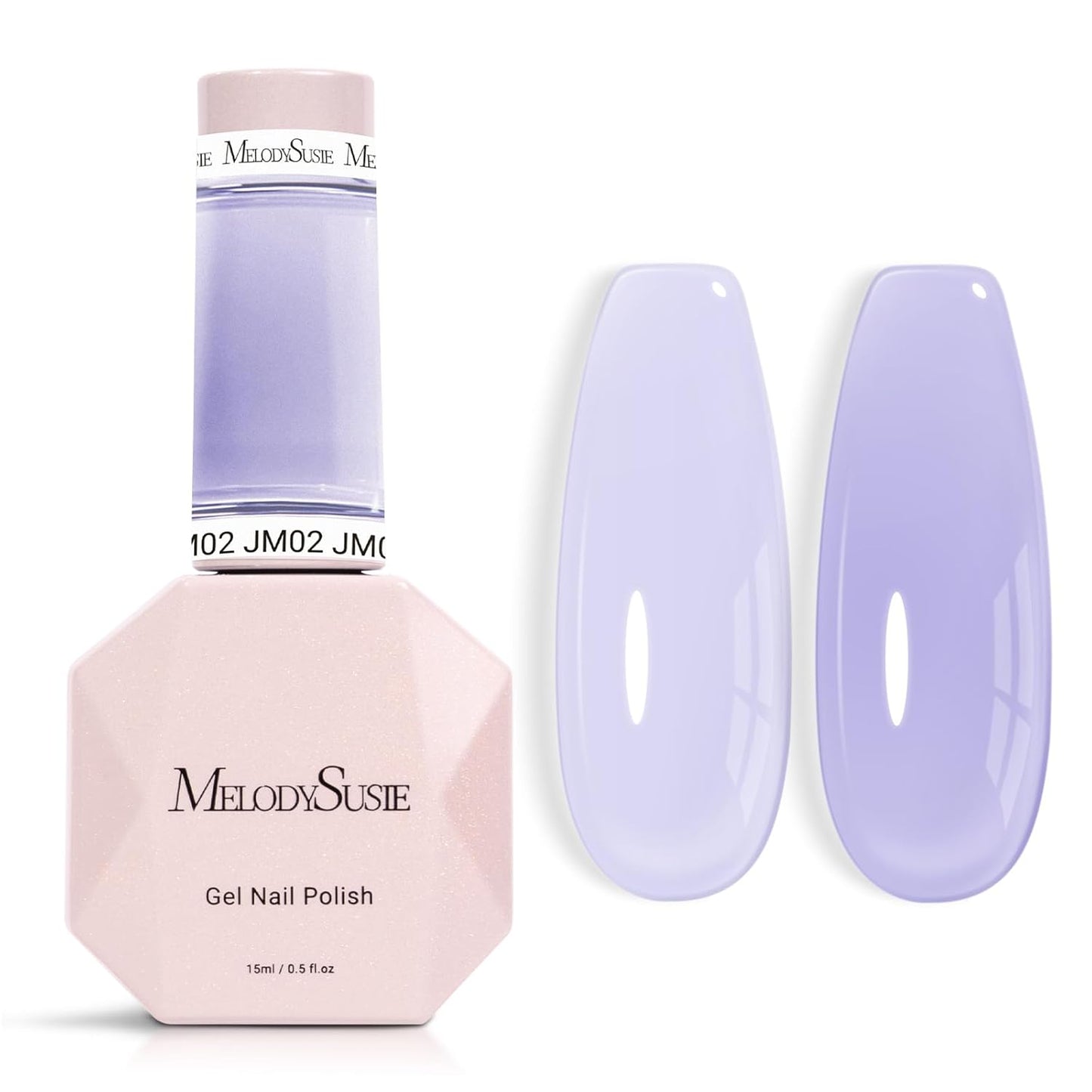 MelodySusie Jeweliver Gel Nail Polish, 0.5Fl Oz Light Purple Jelly Gel Polish Sheer Translucent Nude Soak Off UV LED Light Cure Spring Summer Colors Manicure Nail Art DIY at Home JM02